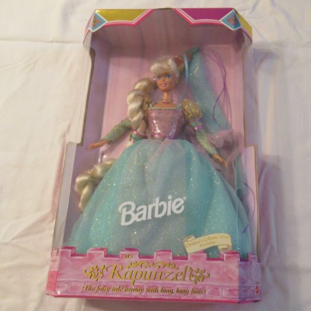 1994 Mattel RAPUNZEL BARBIE Doll Blonde Braided Hair, Mint In Original Box